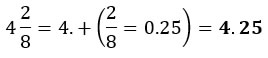 Conversión de fracción mixta a número decimal