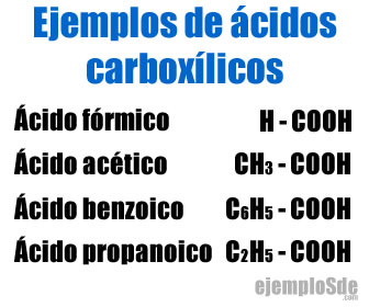 Ejemplos de &aacute;cidos carbox&iacute;licos